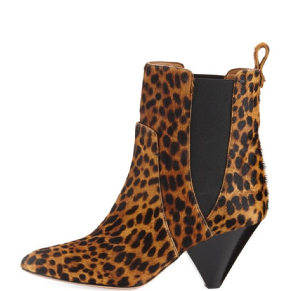 VERONICA BEARD Coastal Cowgirl Landon Leopard Print Calf-Hair Ankle Boots, 37.5 - Picture 4 of 15